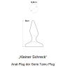 Skizze vom Anal-Plug der Serie Tamu Plug Kleiner Schreck mit Länge und Durchmesser Bezeichnung.